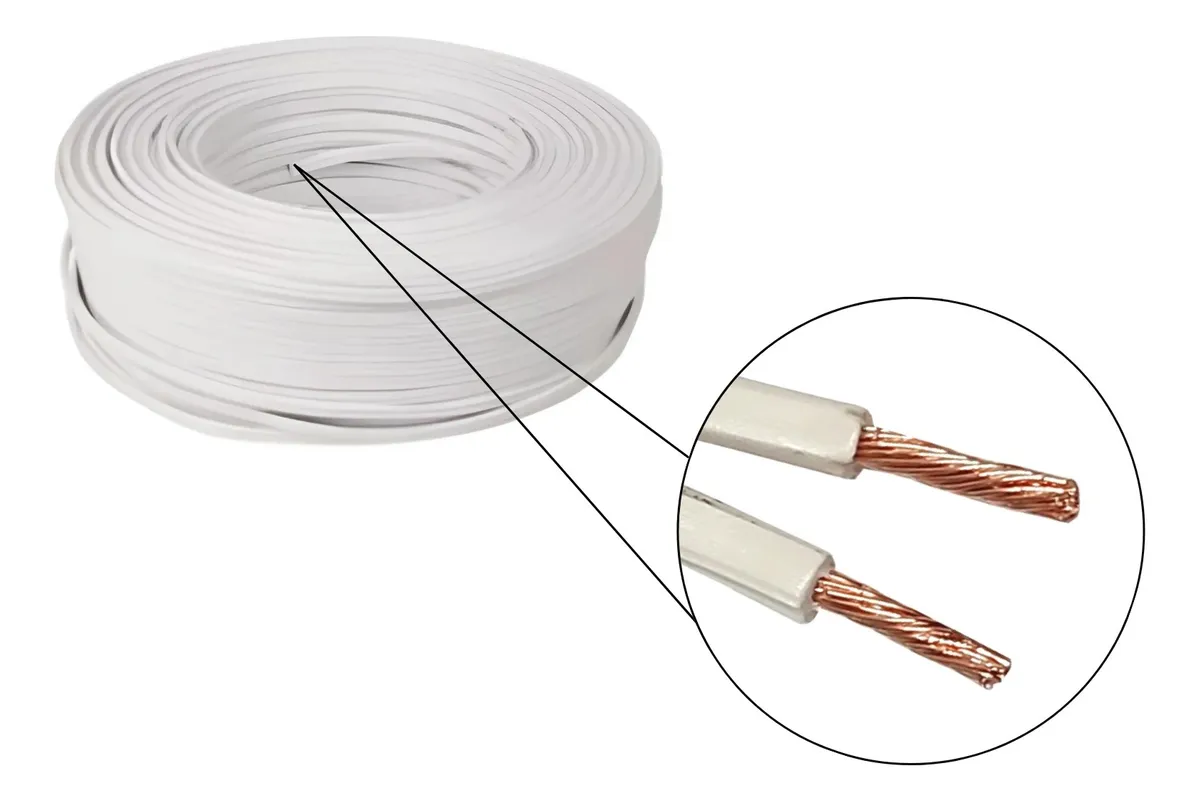 Cable Duplex cal.12 Rollo por 100Mt Blanco
