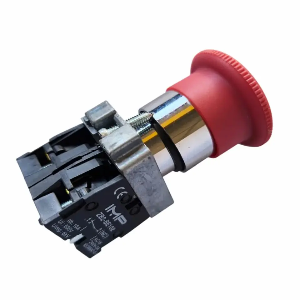 parada de emergencia metálica tipo hongo 22mm 